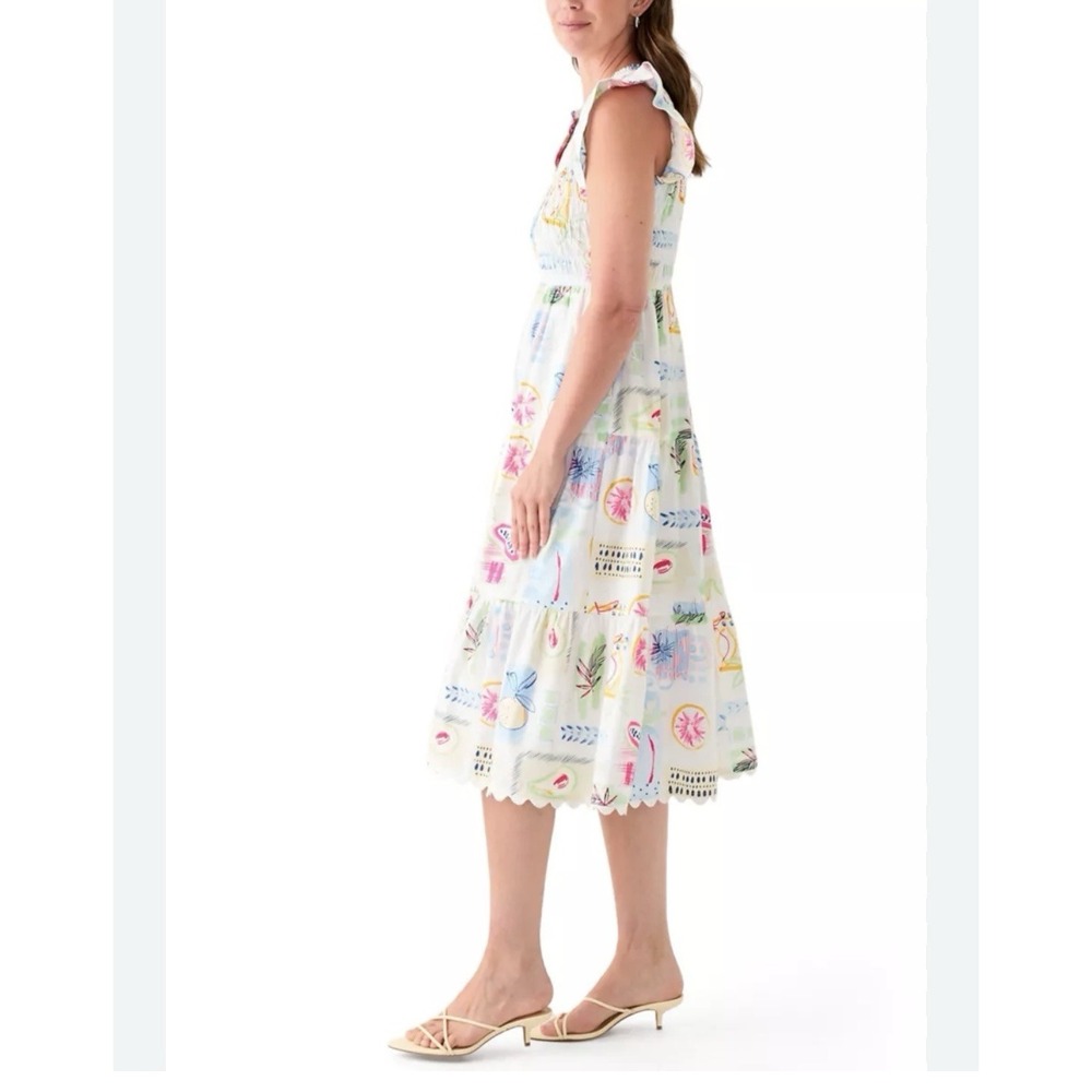 Crown & Ivy Women's Smocked Split Neck Dress Sz 16‎